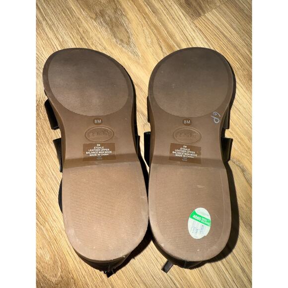 Earth Dale Flat Sandal Black Leather - size 8 - T4 - Picture 7 of 11